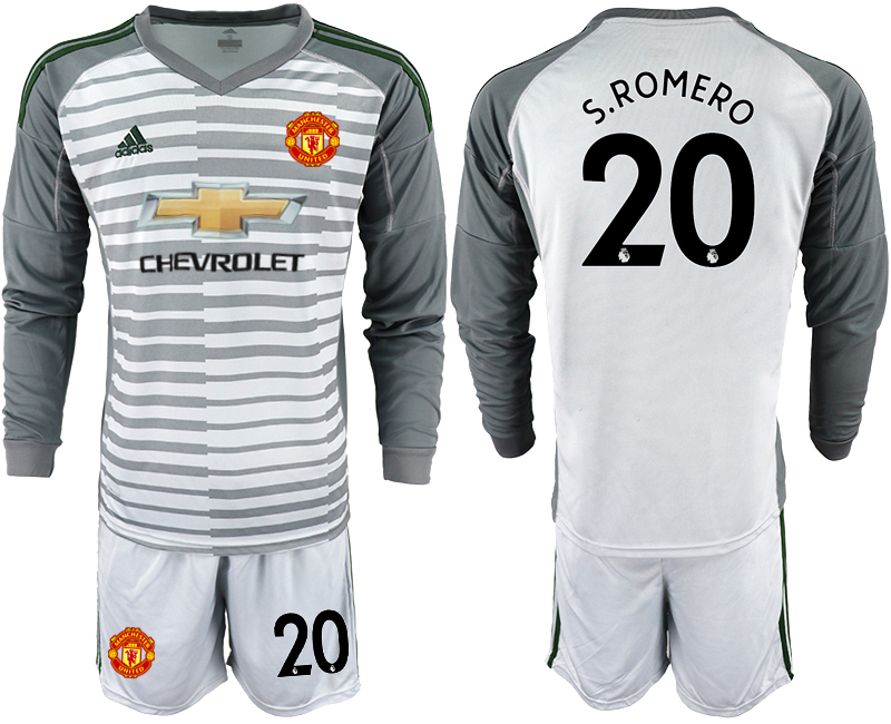 2018-19 Manchester United 20 S.ROMERO Gray Long Sleeve Goalkeeper Soccer Jersey