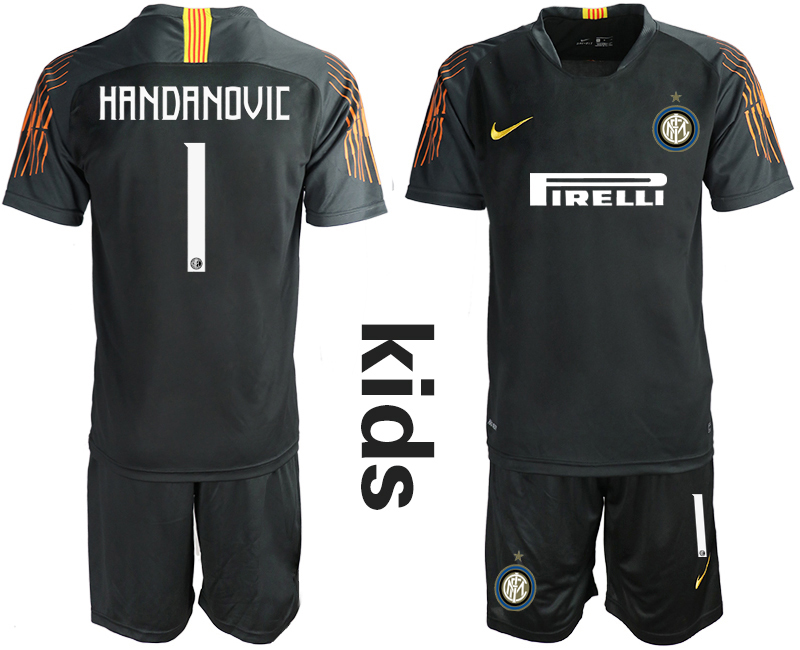 2018-19 Inter Milan 1 HANDANOVIC Black Youth Goalkeeper Soccer Jersey