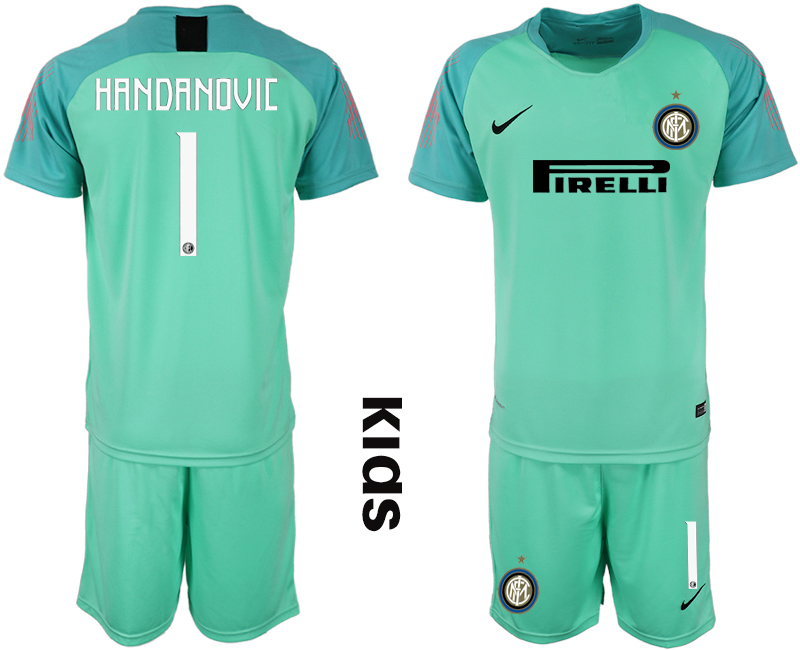 2018-19 Inter Milan 1 HANDANOVIC Green Youth Goalkeeper Soccer Jersey
