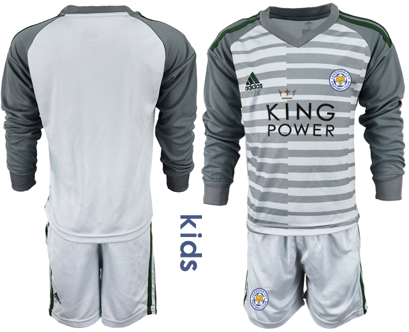 2018-19 Leicester City Gray Youth Long Sleeve Goalkeeper Soccer Jersey