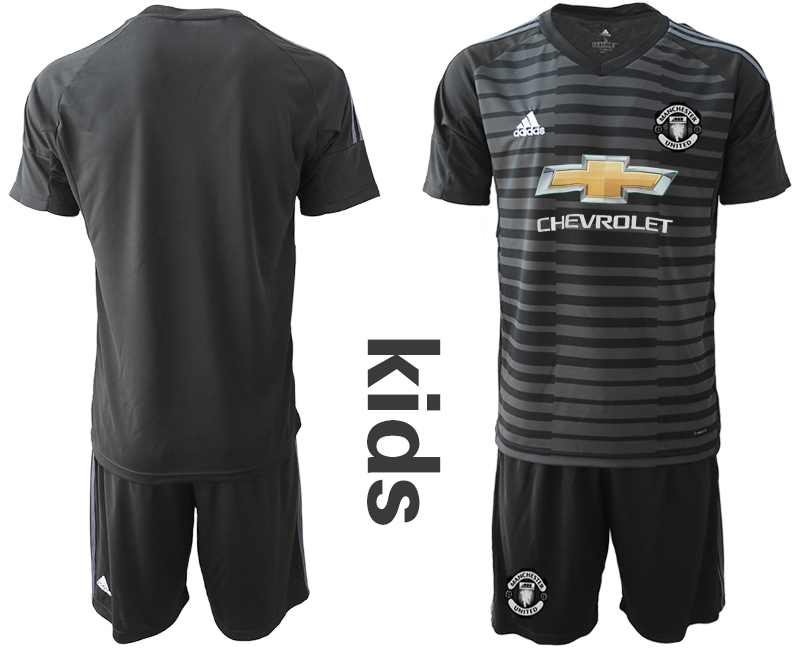 2018-19 Manchester United Black Youth Goalkeeper Soccer Jersey