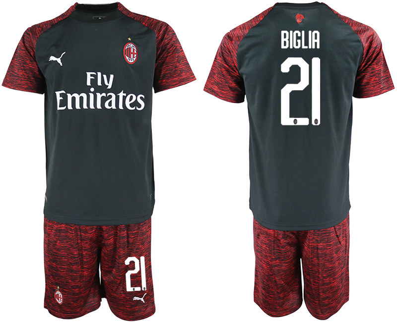 2018-19 AC Milan 21 BIGLIA Third Away Soccer Jersey