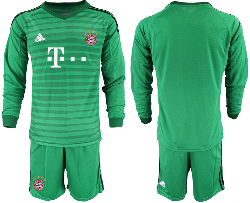 2018-19 Bayern Green Long Sleeve Goalkeeper Soccer Jersey