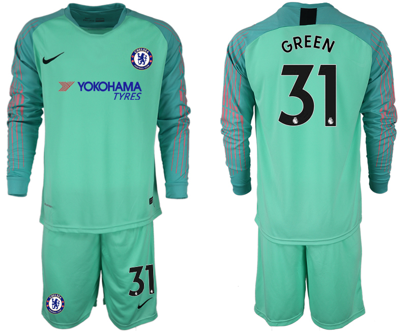 2018-19 Chelsea 31 GREEN Green Long Sleeve Goalkeeper Soccer Jersey