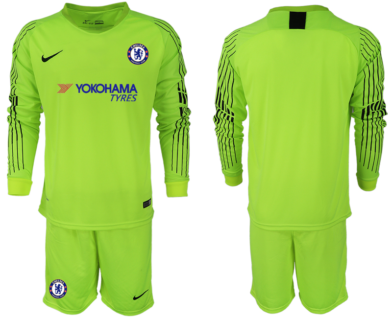 2018-19 Chelsea Fluorescent Green Long Sleeve Goalkeeper Soccer Jersey