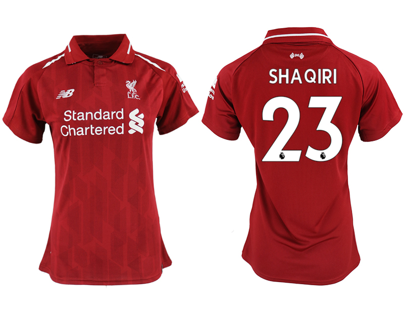 2018-19 Liverpool 23 SHAQIRI Home Women Soccer Jersey