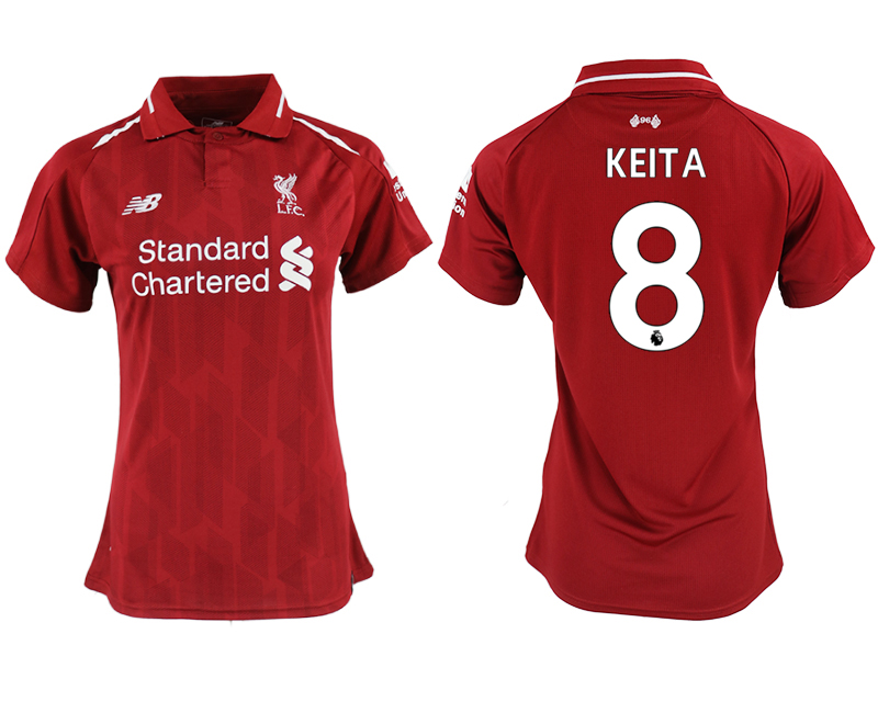 2018-19 Liverpool 8 KEITA Home Women Soccer Jersey