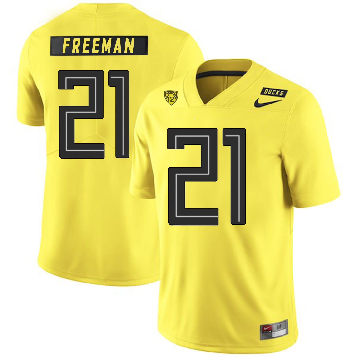 Oregon Ducks 21 Royce Freeman Yellow Nike College Football Jersey