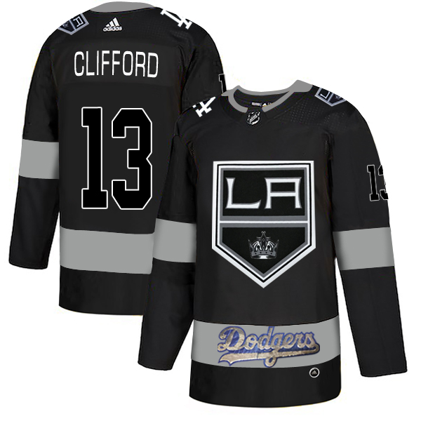 LA Kings With Dodgers 13 Kyle Clifford Black Adidas Jersey