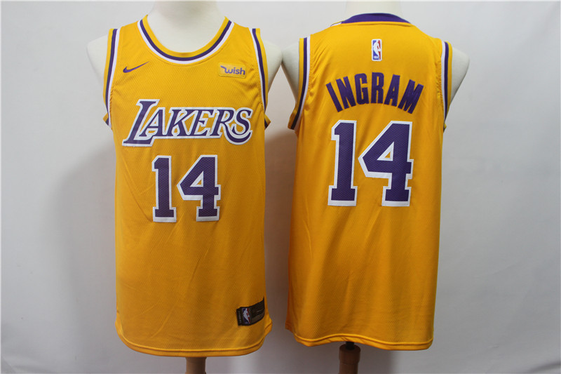 Lakers 14 Brandon Ingram Gold 2018-19 Nike Swingman Jersey