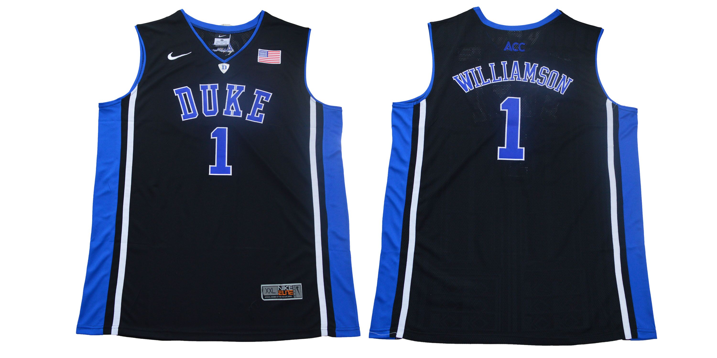 Duke Blue Devils 1 Zion Williamson Black Nike College Basketball Jersey