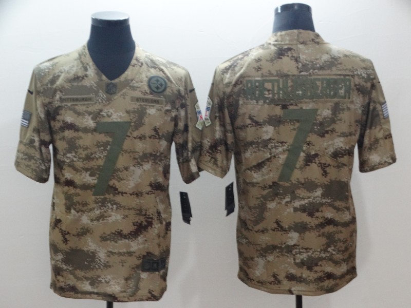 Nike Steelers 7 Ben Roethlisberger Camo Salute To Service Limited Jersey