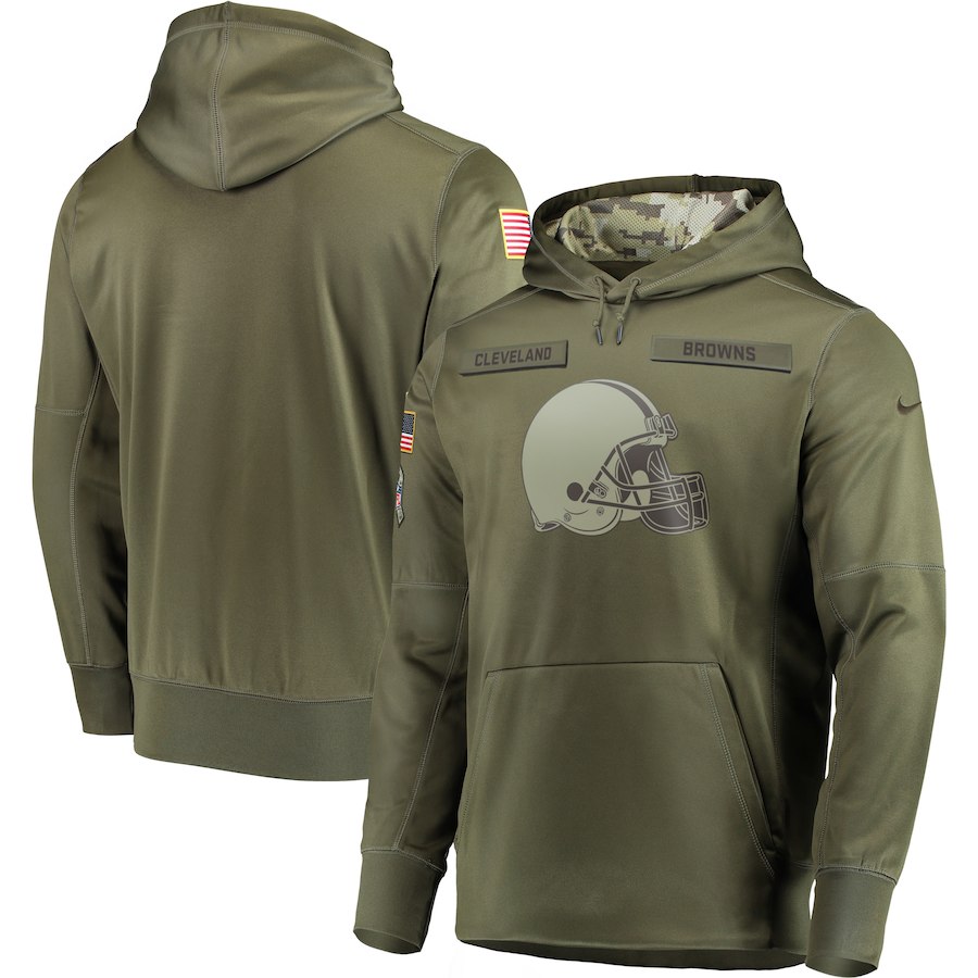 Nike Browns Olive Salute To Service Men's Pullove Hoodie