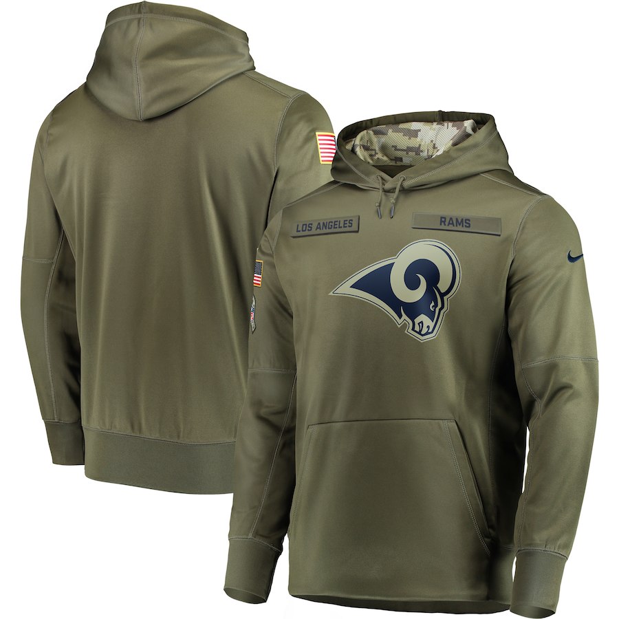 Nike Rams Olive Salute To Service Men's Pullove Hoodie
