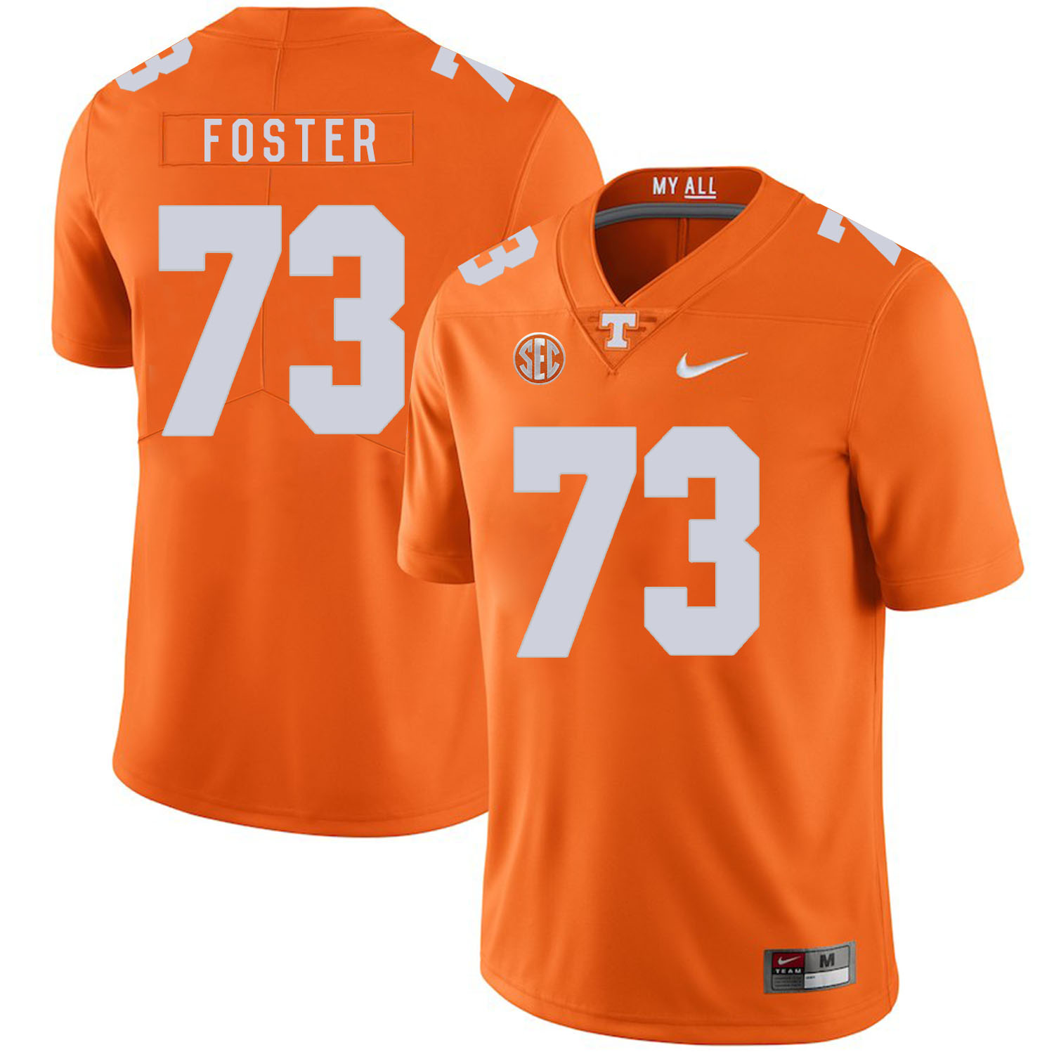 Tennessee Volunteers 73 Ramon Foster Orange Nike College Football Jersey