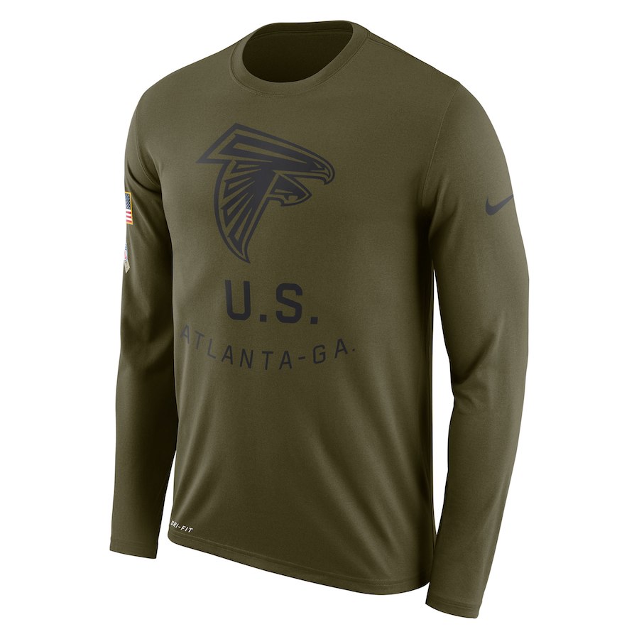 Atlanta Falcons Nike Salute to Service Sideline Legend Performance Long Sleeve T-Shirt Olive