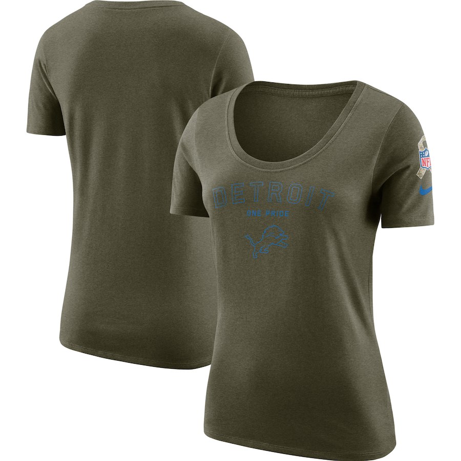 Detroit Lions Nike Women's Salute to Service Legend Scoop Neck T-Shirt Olive
