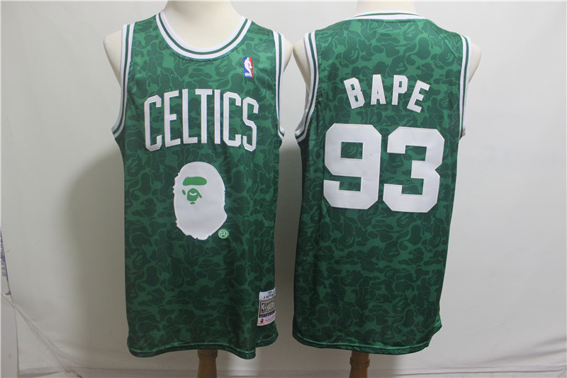 Celtics 93 Bape Green Hardwood Classics Jersey