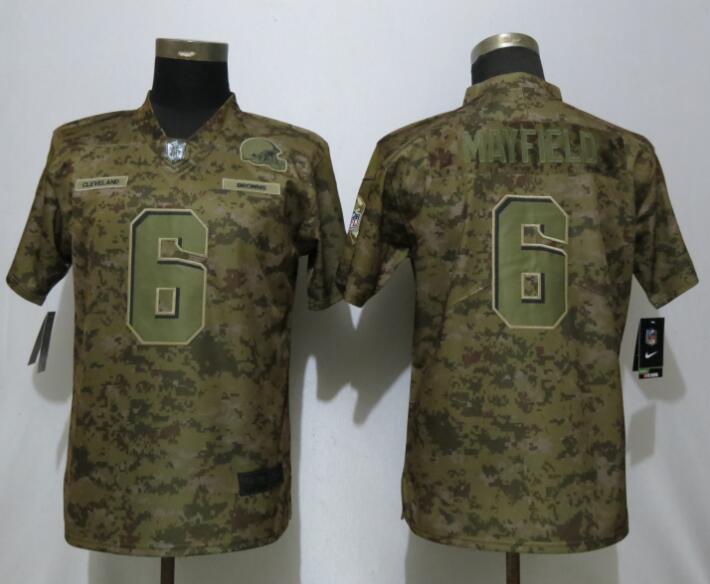 Nike Browns 6 Baker Mayfield Camo Women Salute To Service Limited Jersey