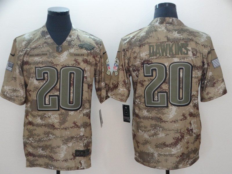 Nike Eagles 20 Brian Dawkins Camo Salute To Service Limited Jersey