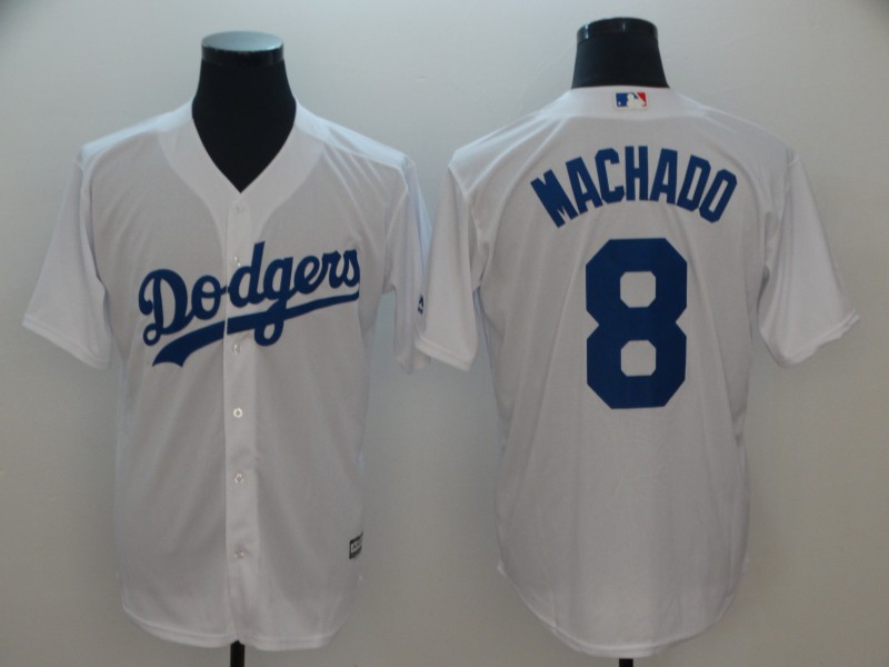 Dodgers 8 Manny Machado White Cool Base Jersey