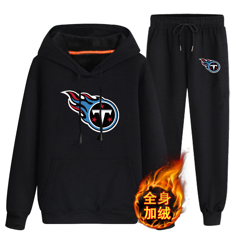 Tennessee Titans Black Men's Winter Thicken NFL Pullover Hoodie & Pant