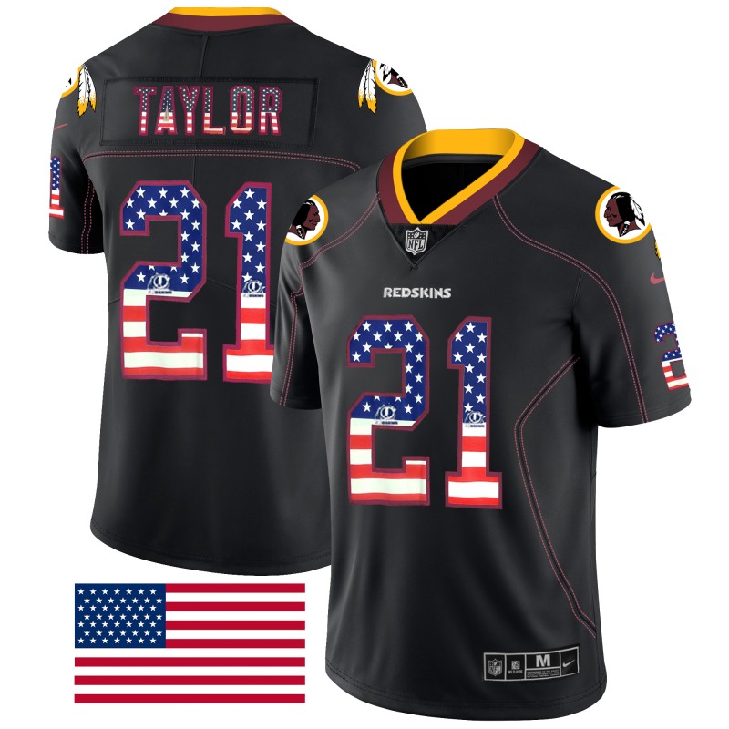 Nike Redskins 21 Sean Taylor Black USA Flag Fashion Limited Jersey