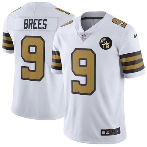 Nike Saints 9 Drew Brees White Youth w Tom Benson Patch Color Rush Limited Jersey