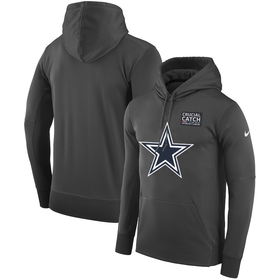 Dallas Cowboys Anthracite Nike Crucial Catch Performance Hoodie