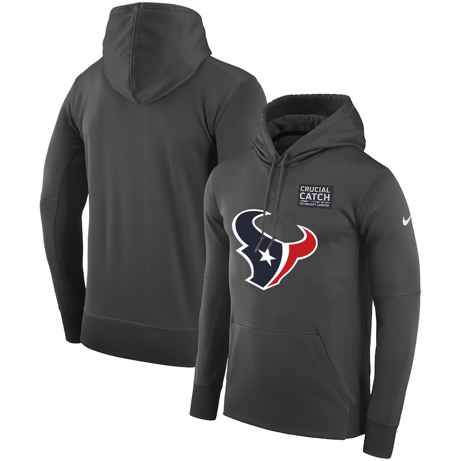Houston Texans Anthracite Nike Crucial Catch Performance Hoodie
