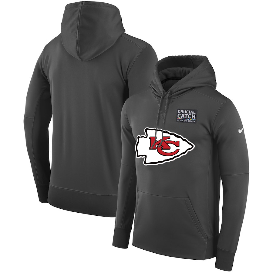 Kansas City Chiefs Anthracite Nike Crucial Catch Performance Hoodie
