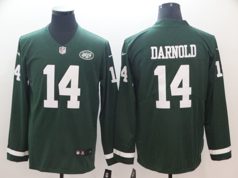 Nike Jets 14 Sam Darnold Green Therma Long Sleeve Jersey