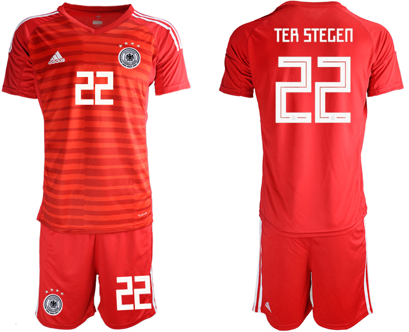 2018-19 Germany 22 TER STEGEN Red Goalkeeper Soccer Jersey