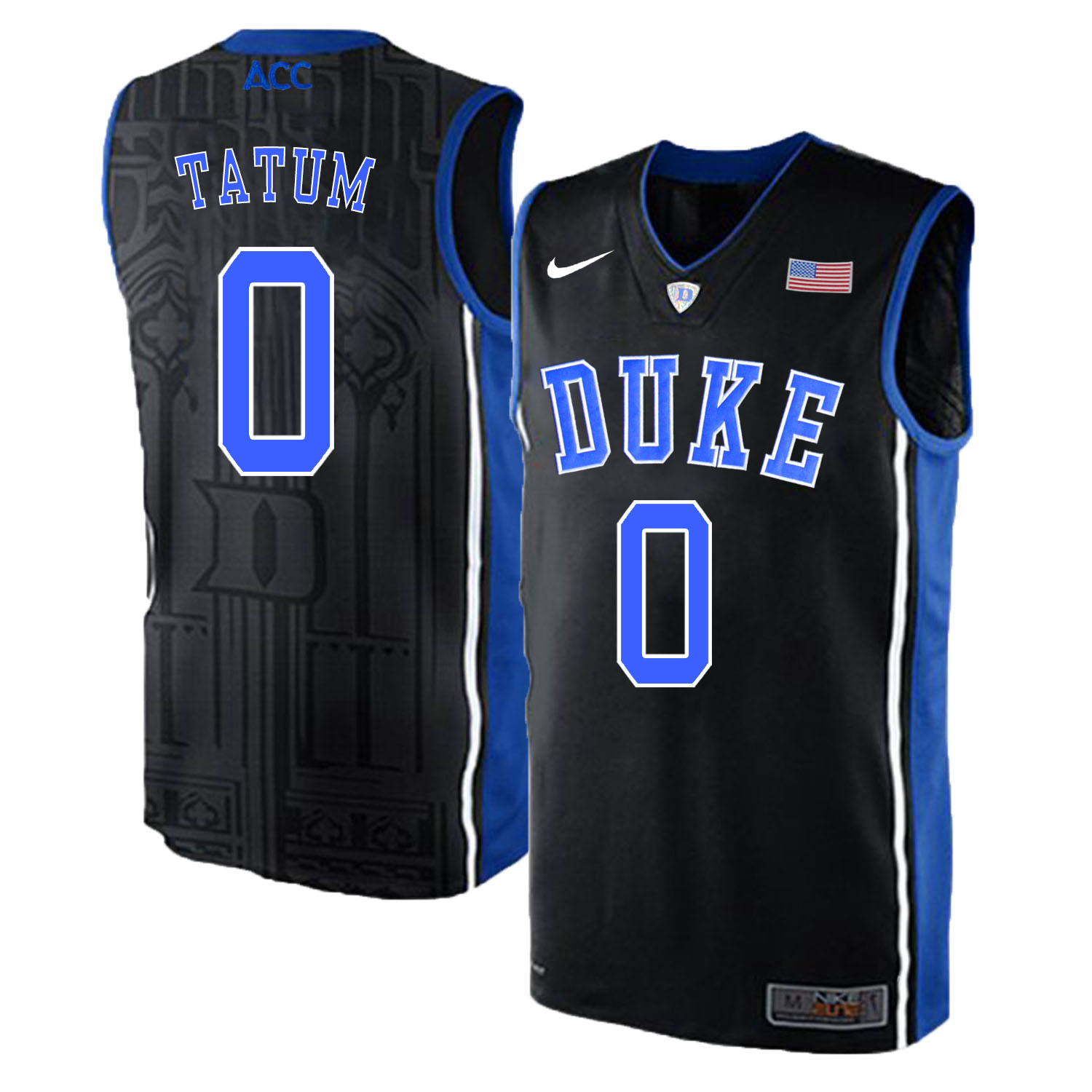 Duke Blue Devils 0 Jayson Tatum Black Elite Nike College Basketball Jersey