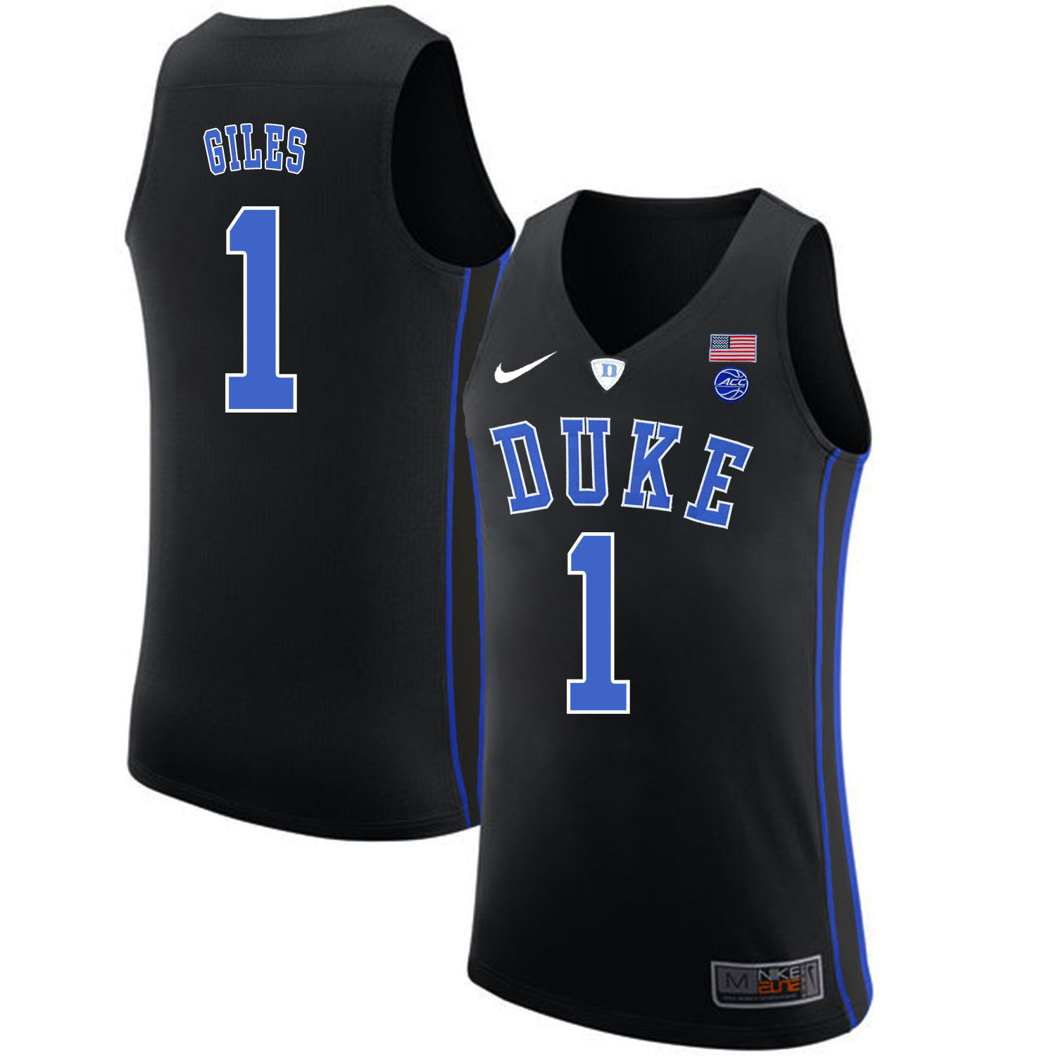 Duke Blue Devils 1 Harry Giles Black Nike College Basketball Jersey