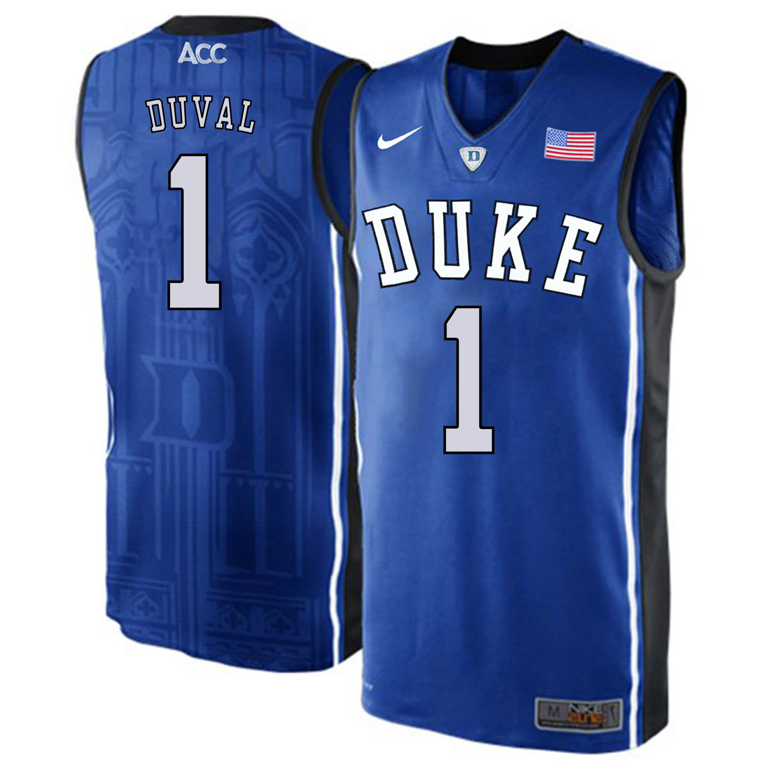 Duke Blue Devils 1 Trevon Duval Blue Elite Nike College Basketabll Jersey