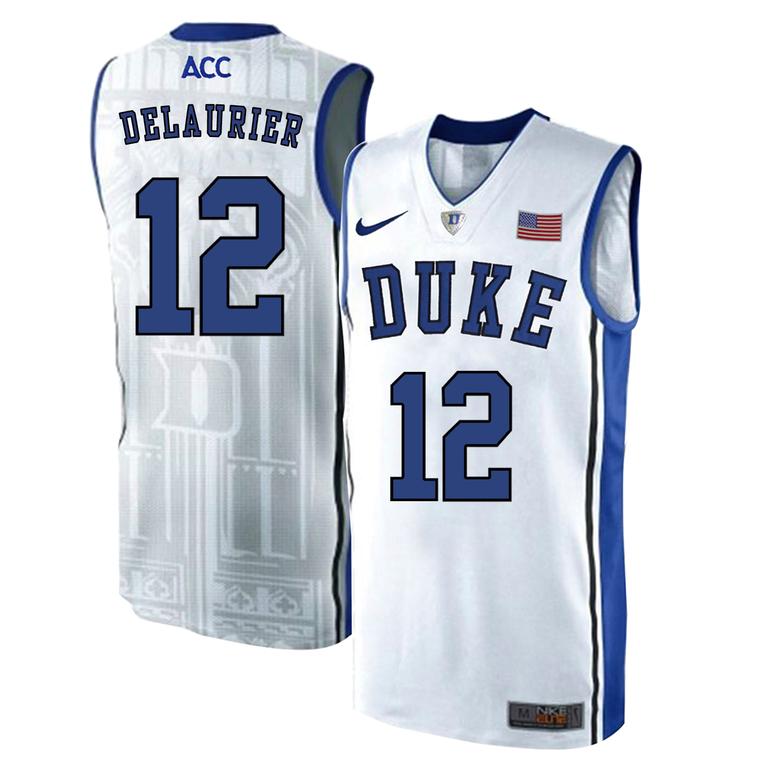 Duke Blue Devils 12 Javin DeLaurier White Elite Nike College Basketball Jersey