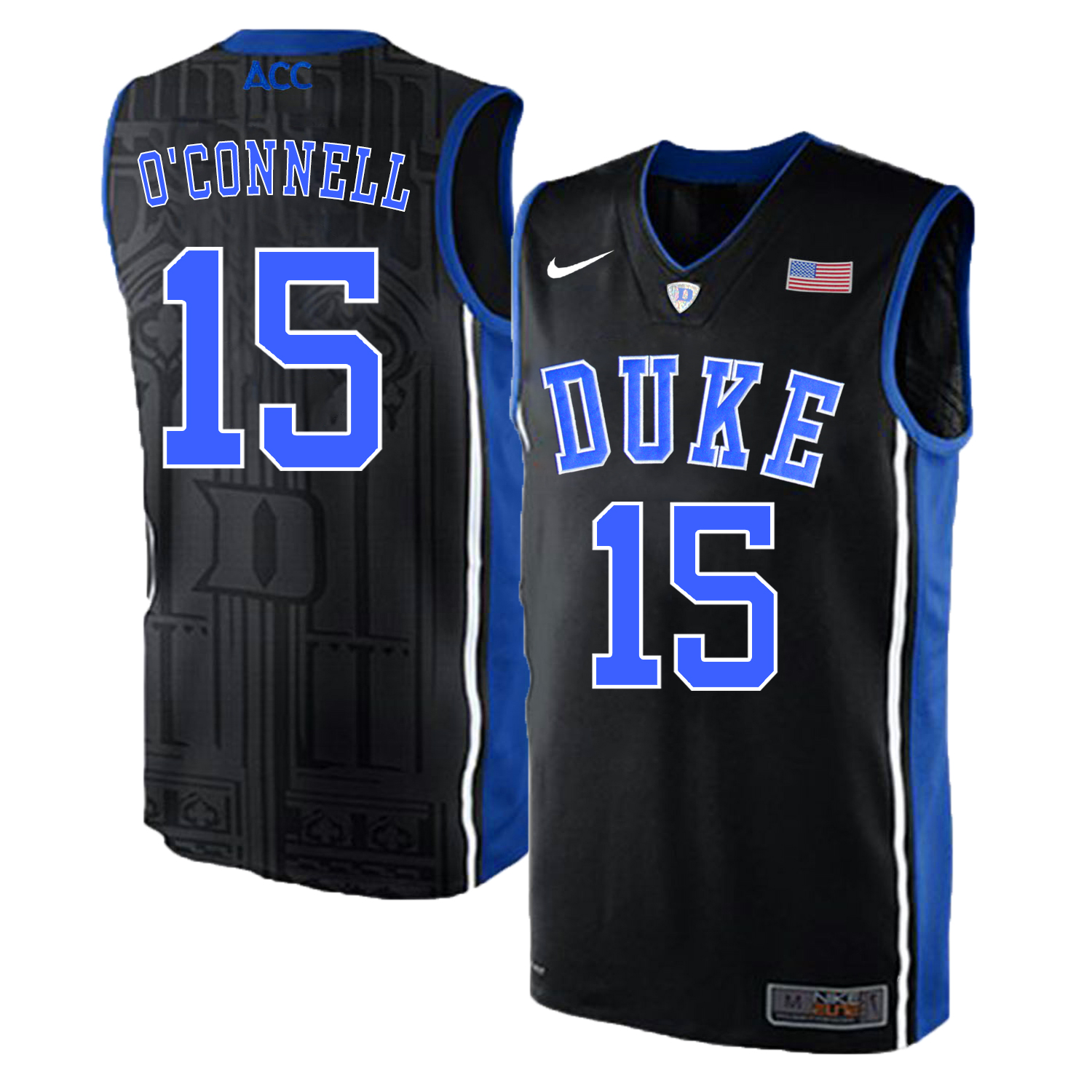 Duke Blue Devils 15 Alex O'Connell Black Elite Nike College Basketball Jersey