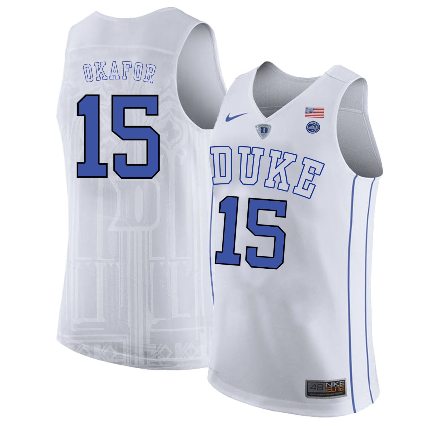 Duke Blue Devils 15 Jahlil Okafor White College Basketball Jersey