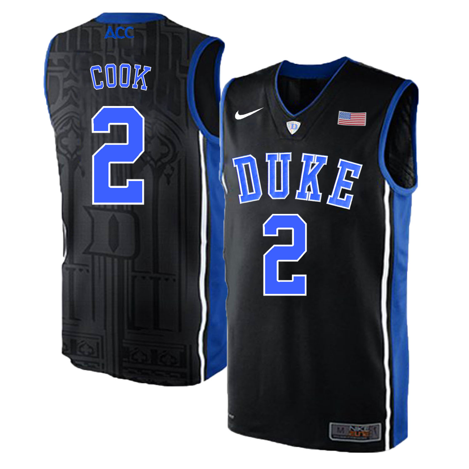 Duke Blue Devils 2 Quinn Cook Black Elite Nike College Basketball Jersey