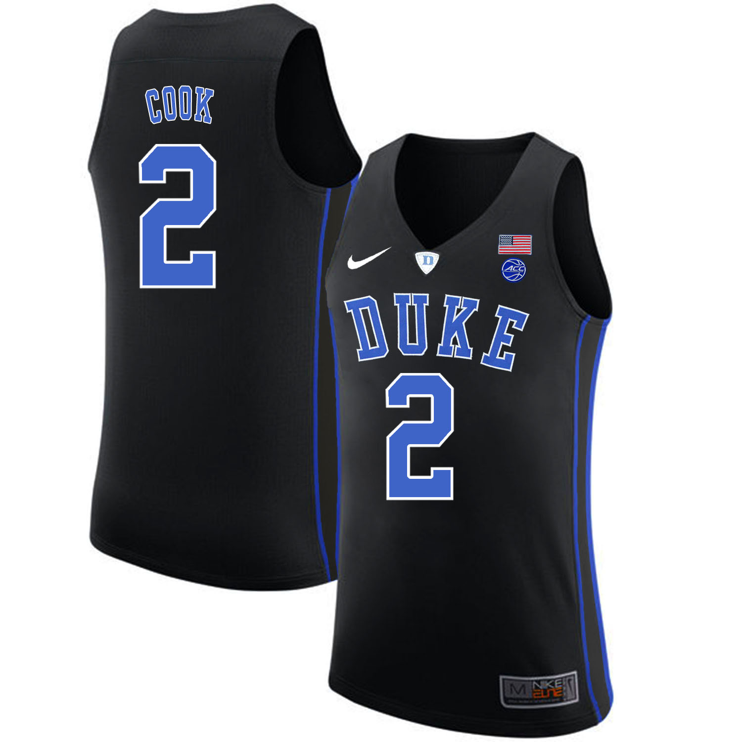 Duke Blue Devils 2 Quinn Cook Black Nike College Basketball Jersey