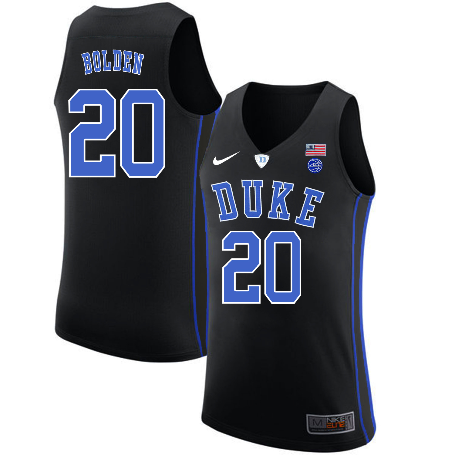Duke Blue Devils 20 Marques Bolden Black College Basketball Jersey