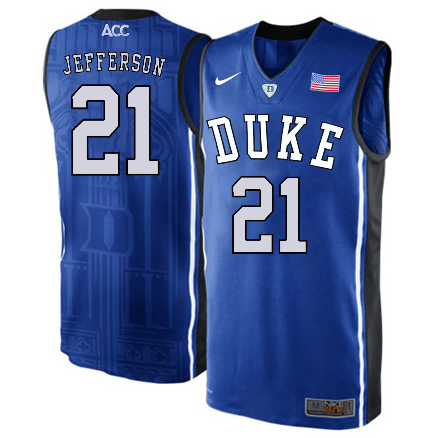 Duke Blue Devils 21 Amile Jefferson Blue Elite College Basketball Jersey