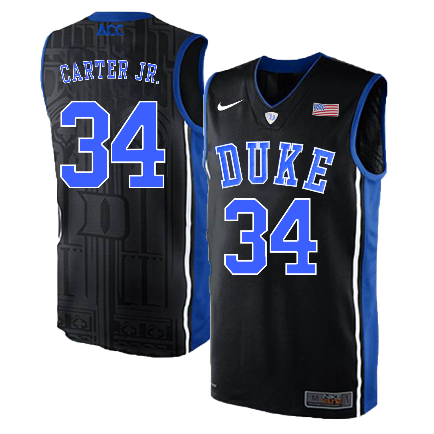Duke Blue Devils 34 Wendell Carter Jr. Black Elite Nike College Basketball Jersey