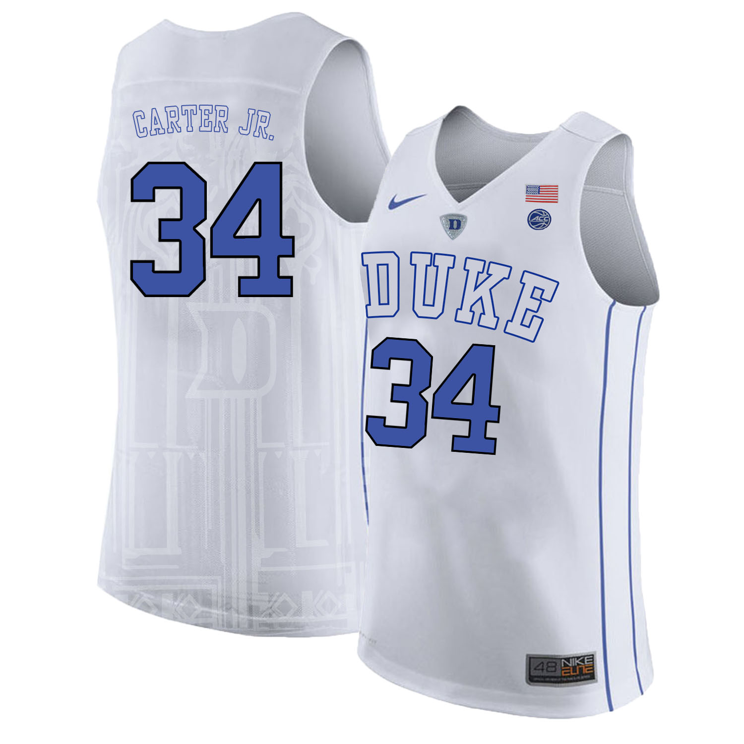Duke Blue Devils 34 Wendell Carter Jr. White Nike College Basketball Jersey