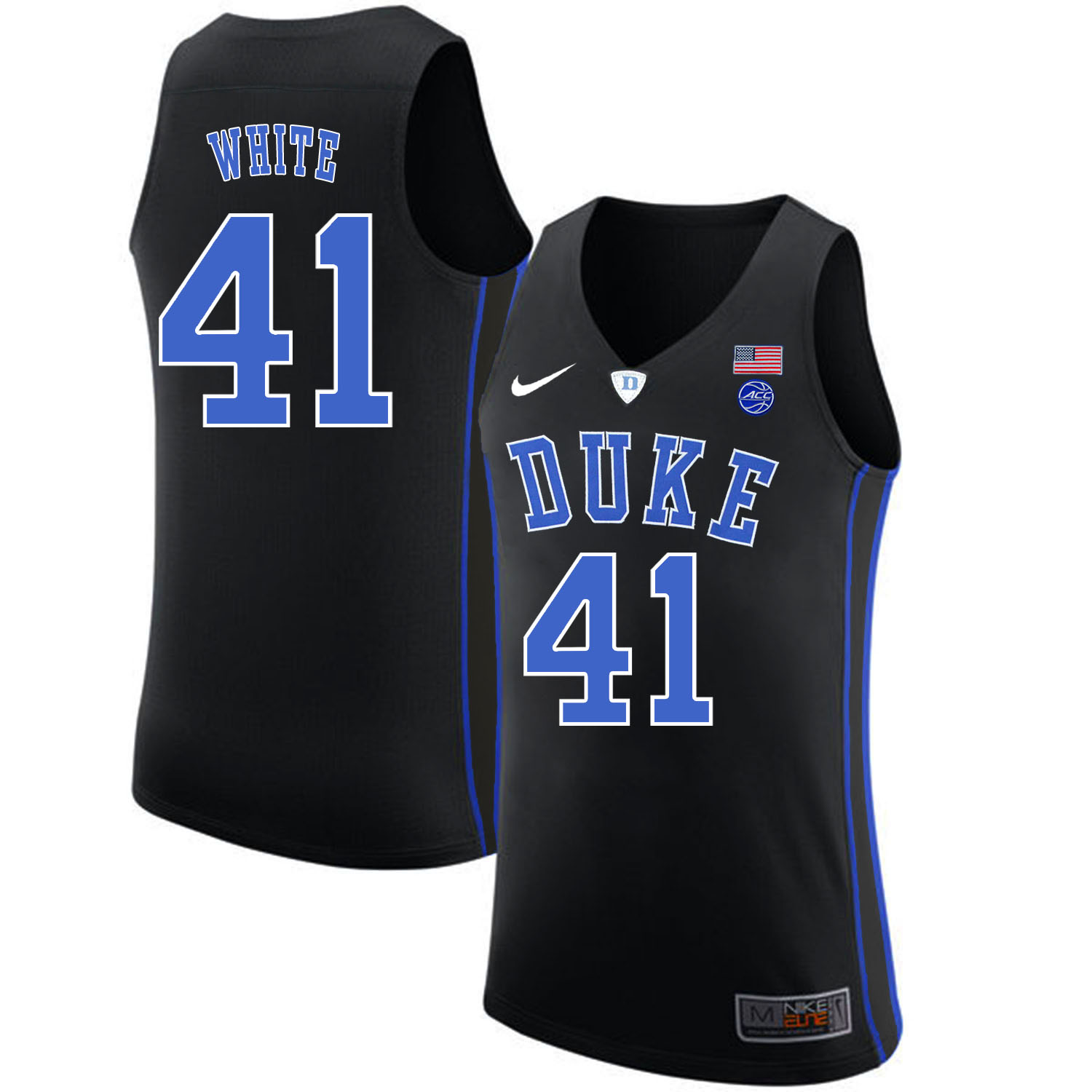 Duke Blue Devils 41 Jack White Black Nike College Basketball Jersey