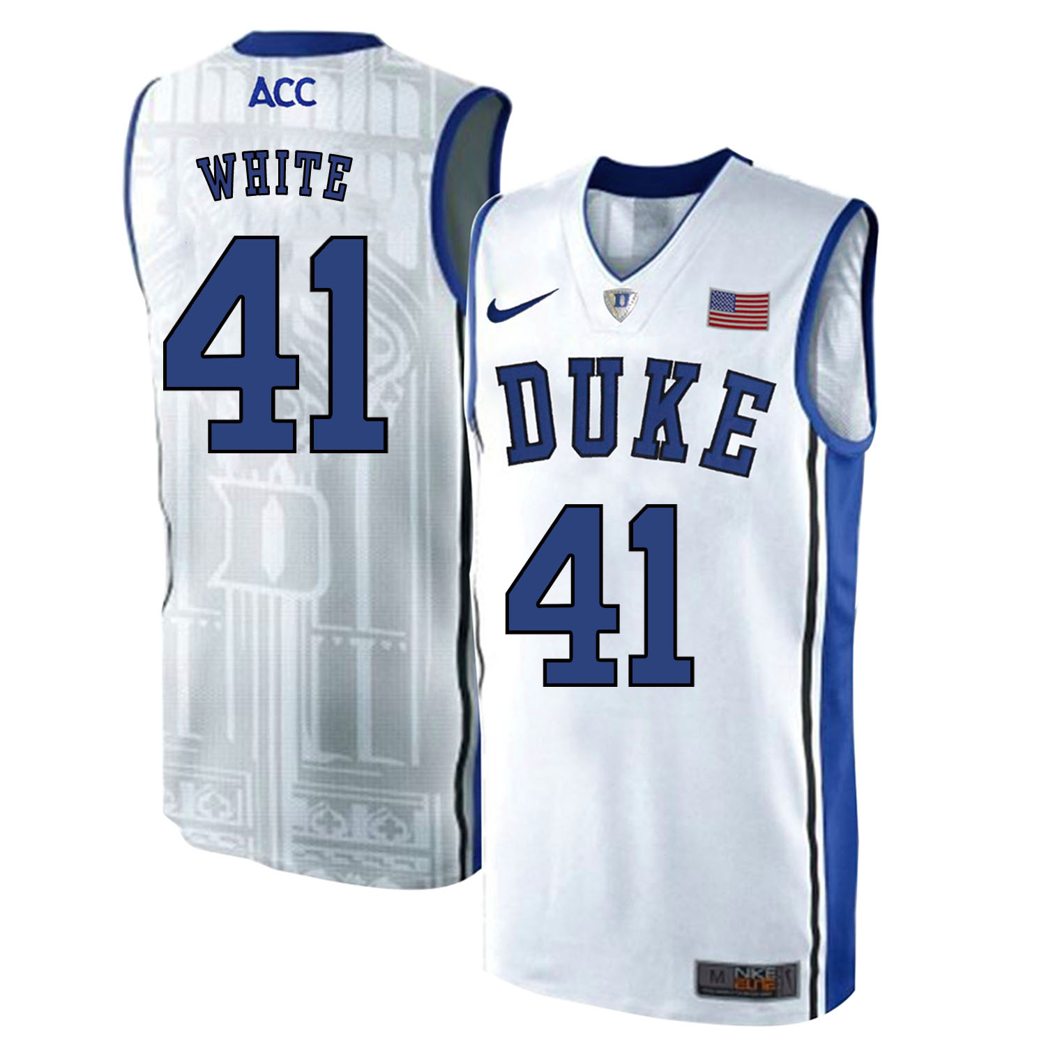Duke Blue Devils 41 Jack White White Elite Nike College Basketball Jersey