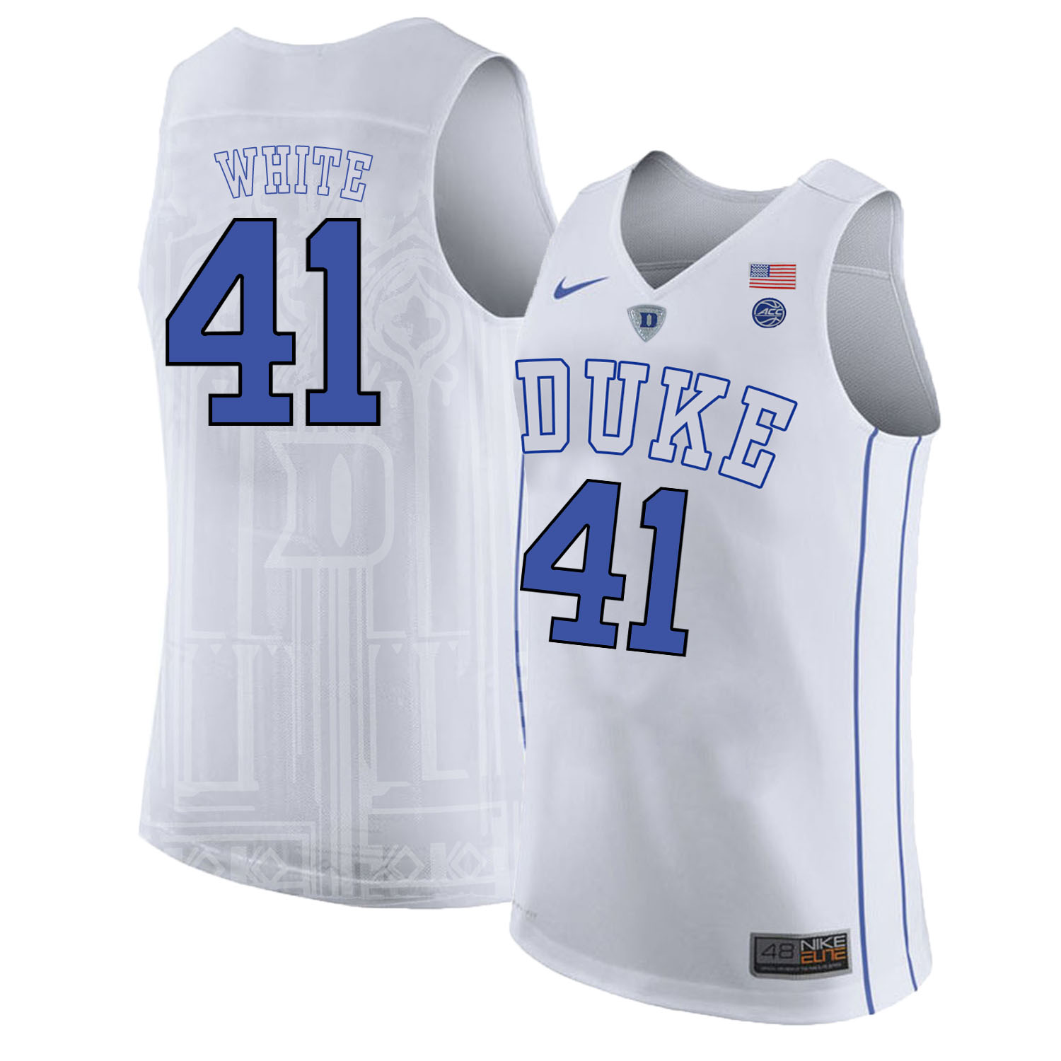 Duke Blue Devils 41 Jack White White Nike College Basketball Jersey