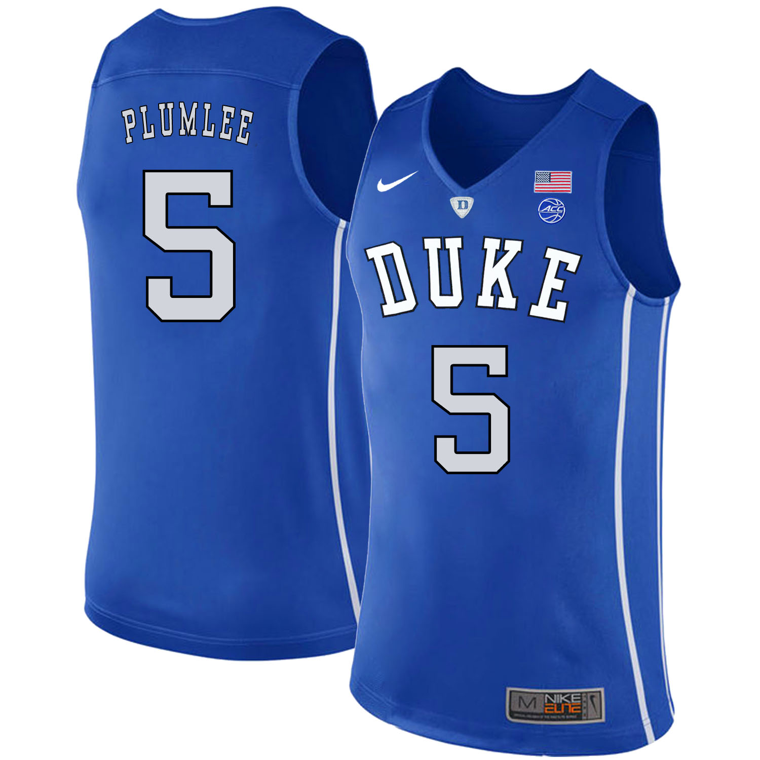 Duke Blue Devils 5 Mason Plumlee Blue Nike College Basketball Jersey