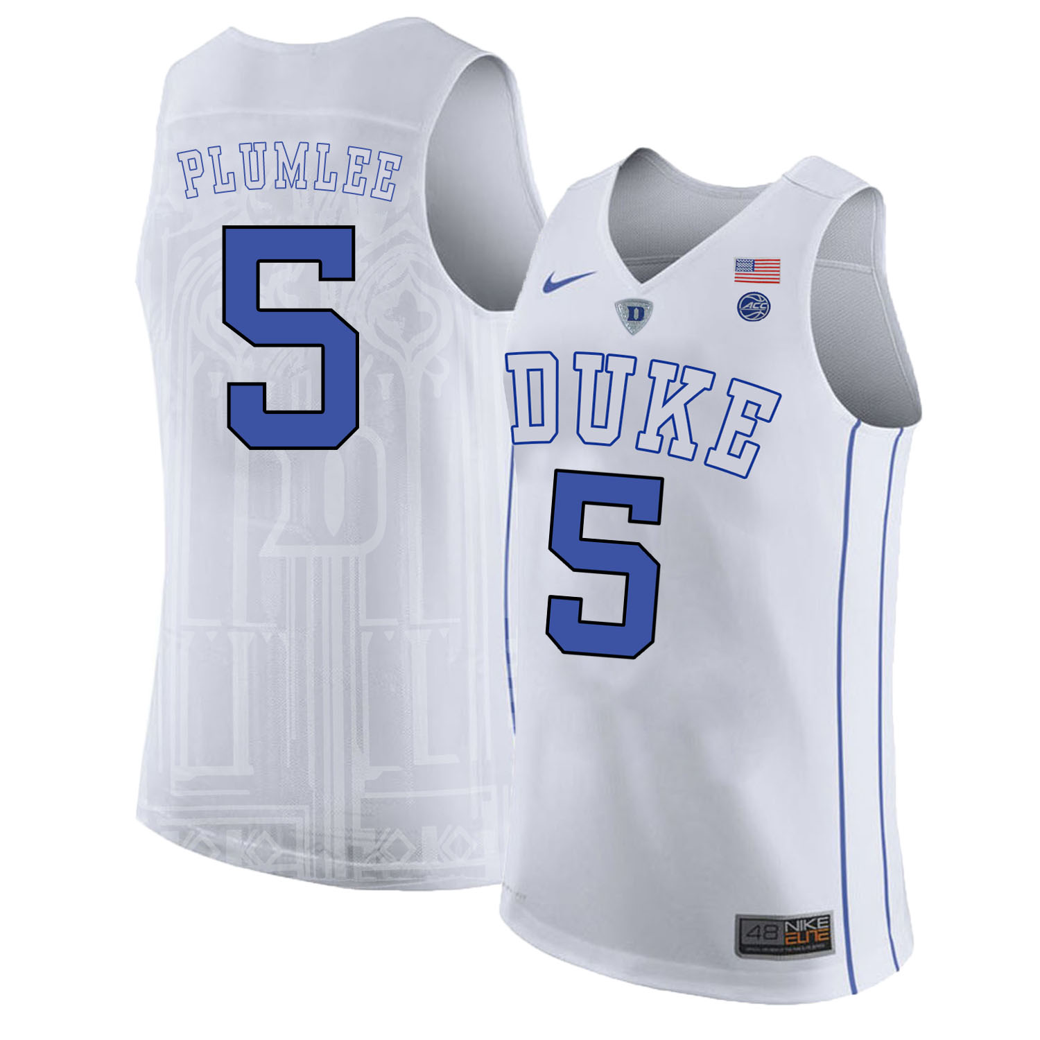 Duke Blue Devils 5 Mason Plumlee White Nike College Basketball Jersey